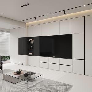 Meuble <span class=keywords><strong>TV</strong></span> moderne, centre de divertissement, meuble <span class=keywords><strong>TV</strong></span> avec grand rangement, console de table, meuble multimédia pour salon, chambre à coucher, blanc - Product Image 3