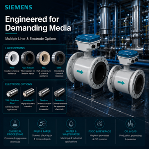 เซ็นเซอร์วัดการไหลแบบแม่เหล็กไฟฟ้า SIEMENS SITRANS FMS300 7ME636 ของแท้ 100% เครื่องวัดการไหลแม่เหล็กความแม่นยำสูงสำหรับของเหลวที่นำไฟฟ้า - Product Image 4