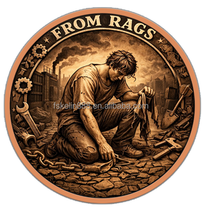 Pièce de monnaie de défi en cuivre 99,9 % de 1 once AVDP, inspirée de la citation « De la pauvreté à la prospérité », pièce commémorative inspirante, pièce de collection d'art vintage - Product Image 3