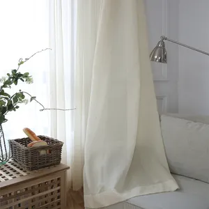 Thick Linen Style Fabric For Window Screen Curtains Voile