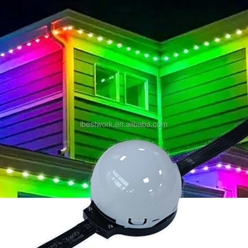 SMD5050 50mm IP65 Outdoor RGB LED Pixel Point Light 12V/24V DMX512 Control for Hotels Buildings Theme Parks Decorative Lighting