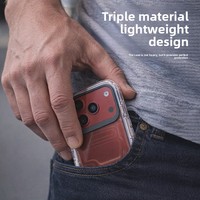 Funda para iPhone 18e I17 Pro, Transparente, Esmerilada, Antigolpes, Tres en Uno, Protectora, con Anillo de Cámara Extraíble, Color Sólido, Diseño de Estrella