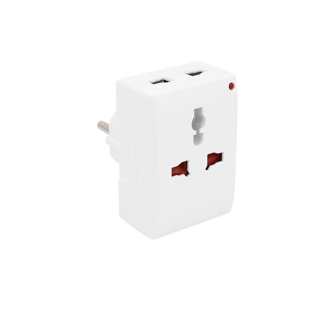 3 Way to 2 Way 2 Pin ABS Plastic 10A Multi Plug Power Adapter