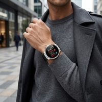 Montre connectée de sport et de fitness avec écran AMOLED circulaire de 1,43 pouce, suivi des données de santé corporelle, assistant vocal IA pour les appels, IP68