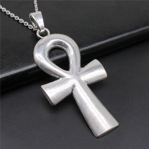 80x42mm Antique Silver Plated Antique Bronze Plated Ancient Egyptian Key of Life <strong>Ankh</strong> Cross Pendant <strong>Necklace</strong> N4-ABD-C13076 - Product Image 2