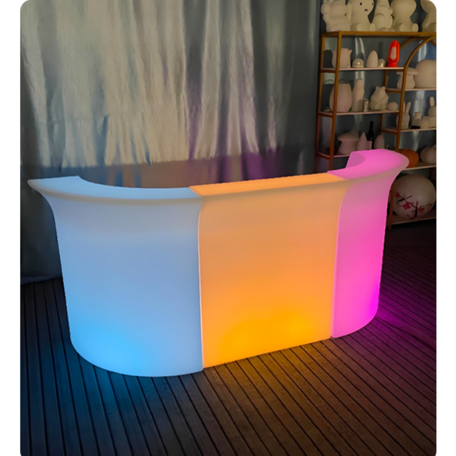 Modern Design Portable Plastic LED Bar Counter Illuminated Nightclub Furniture Portable bar Station for Hotel and Party Events