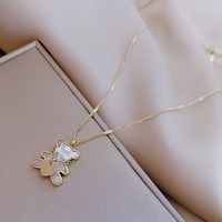 Nouvelle arrivée de collier en acier inoxydable pour femmes pendentif coeur d'ours pour femmes bijoux