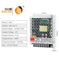 Alimentation industrielle ultra-mince Bailide LRS-100W 12V/24V pour projets d'éclairage public