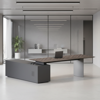 Bureau moderne en forme de L, bureau de luxe pour ordinateur, bureau de direction, bureau de PDG, ensemble de table en bois pour la personnalisation des meubles de bureau