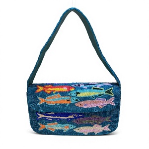 Bolso de Hombro con Cuentas Hecho a Mano, Inspirado en la Vida Marina, Bolso de Mano con Motivo de Peces Coloridos, Bolso de Noche, Proveedor Mayorista - Product Image 1