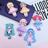 Très Beaux Breloques en Résine Filles Papillons, Ornements en Résine, Breloques pour Coques de Téléphone, Breloques à Dos Plat, Poupées de Dessin Animé en Résine