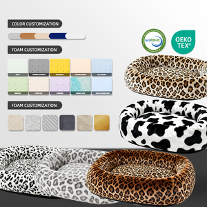 Fabrieksgemaakte luxe orthopedische traagschuim grote honden- en kattenrondbedden kussens met afneembare, wasbare hoes - Product Image 3