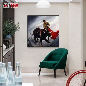 Reproducción <span class=keywords><strong>de</strong></span> pintura al óleo pintada a mano <span class=keywords><strong>de</strong></span> estilo abstracto Figura taurina china y lienzo <span class=keywords><strong>de</strong></span> retrato - Product Image 2