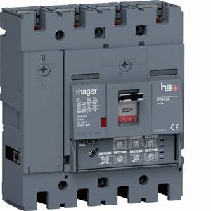 HMT251JR ปรับแต่งได้ด้วยชุดเบรกเกอร์แบบหล่อขึ้นรูป Hagers รุ่น h3+ P250 LSI 4P 50kA 250A ปรับค่าได้ พร้อมระบบ Neutral - Product Image 1