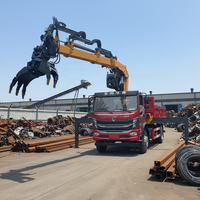 Grue forestière pliante montée sur remorque, capacité 6000 kg, grue hydraulique à grappin pour bois, chargeur de grue