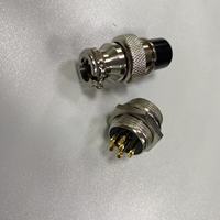 GX12 Connecteur aviation M12 à broches plaquées or Connecteur 4 conducteurs 4P Connecteur mâle femelle pour fil à souder