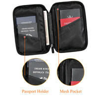 Portefeuille décontracté à fermeture éclair pour passeport, pochette pour hommes, sacs et portefeuilles en cuir PU, organiseur de documents de passeport, étui de rangement