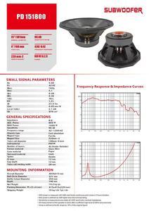 Subwoofer de Alta Potencia de 15 Pulgadas PD151800 800W AES |   Bajos Profundos de 42Hz, Imán de Ferrita de 220mm, Bobina de Voz de 4 Capas, <span class=keywords><strong>Pro</strong></span> <span class=keywords><strong>DJ</strong></span> - Product Image 3