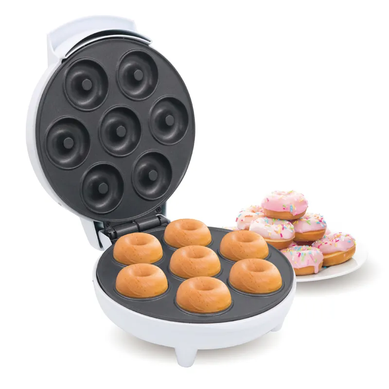 Electric Non-Stick Cooking Surface 7 Doughnuts Donut Maker For Kid Friendly Dessert or Snack