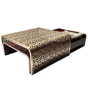 Hochwertiger Durchbrochener Edelstahl Zeitgenössischer Moderner Luxus-Couchtisch für Wohnzimmer Villa Heim-Möbel Handgefertigt - Product Image 1