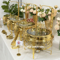 Chauffe-plats pour buffet de restaurant d'hôtel Chauffe-plat en acier inoxydable servant de l'équipement de restauration pour la fête de mariage