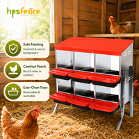 HPSFENCE Boîte de nidification pour poules à double couche et 6 compartiments, en acier, avec plateaux de collecte des œufs pour poules pondeuses