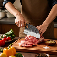 Ensemble de 9 couteaux de cuisine forgés à la main, en stock aux États-Unis, comprenant un couteau de chef, un couteau à viande, un couteau à filet de poisson, avec housse de protection, ciseaux, aiguiseur et rod.