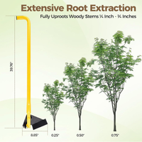 JH-Mech Tire-herbe robuste avec fonction de tirage des racines, plaque de pied robuste, extrémité antidérapante, construction en acier robuste, manche courbé