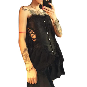Corsé de Acero para Mujer al por Mayor, Cincher de Cintura con Encaje, Faja Moldeadora de Satén, Bustier Gótico para <span class=keywords><strong>Fiesta</strong></span> y Club, Lencería Moldeadora Le Corset - Product Image 2