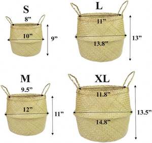 Настенные корзины для хранения в ванной, фетровые, складные, набор из 2 штук, белые, плетеные из ротанга, круглые, 32 дюйма, для фруктов и белья, 2,5 бушеля - Product Image 5