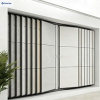 Présentoir personnalisé en métal pour échantillons de marbre, quartz, céramique, pierre de showroom et revêtements de sol en bois