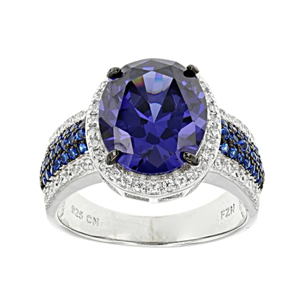 CAOSHI Shopping Online elegante matrimonio gioielli da sposa Kate Princess grande ovale blu zircone cristallo anello di fidanzamento donna