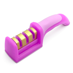 Plastique coloré avec le manuel de poignée de toucher doux d'affûteuse de couteau de point blanc - Product Image 3