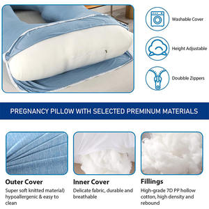 Almohada de Maternidad con Forma de U, <span class=keywords><strong>Precio</strong></span> de Fábrica en China, Almohadas para Dormir y Apoyo para Mujeres Embarazadas con Funda Sedosa Refrescante - Product Image 4