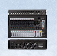 Console de mixage professionnelle 12 canaux avec amplificateur de puissance, processeur d'effets USB tout-en-un pour utilisation sur scène