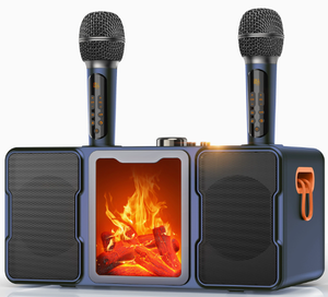 Máquina <span class=keywords><strong>de</strong></span> Karaoke Portátil con Micrófonos Inalámbricos BT 5.<span class=keywords><strong>2</strong></span>, Altavoz KTV para el Hogar con Luz <span class=keywords><strong>de</strong></span> Llama, Sistema <span class=keywords><strong>de</strong></span> Sonido HiFi para Fiestas Familiares - Product Image 3