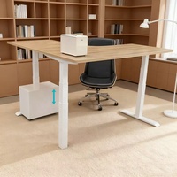Bureau électrique moderne à trois moteurs, cadre de bureau assis-debout robuste en fer, réglable en hauteur, en forme de L pour coin de bureau
