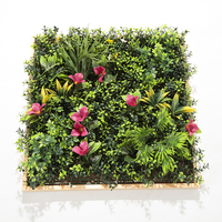 Mur végétal artificiel vert 50x50cm en plastique, gazon vertical résistant aux UV et à l'eau, écologique et durable pour usage domestique