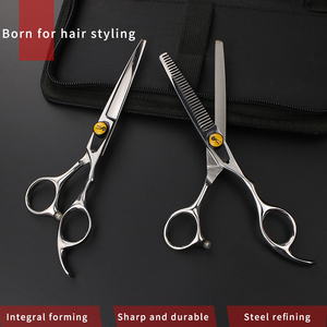 Juego de tijeras para el cabello, tijeras de corte de pelo de salón de moda, tijeras de peluquero de acero inoxidable, tijeras de pelo de dientes de corte plano para estilista - Product Image 3