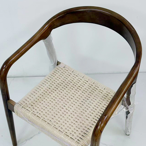 Sedie da pranzo nordiche in legno massello, poltrone retrò nordiche, sedie con schienale, sedie con intreccio in corda, sedie da <span class=keywords><strong>scrivania</strong></span>, sedie in legno massello - Product Image 6