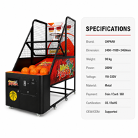 Jeu d'arcade de basket-ball avec tableau de scores LED, machine de tir commerciale à monnayeur pour lieux de divertissement