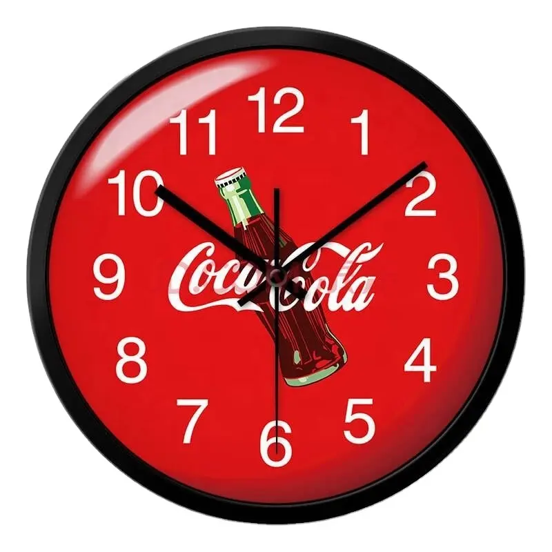 Horloge murale en plastique, 12 pouces, logo/cadran personnalisé, promotion publicitaire, quartz analogique, décoration de la maison, horloge bon marché