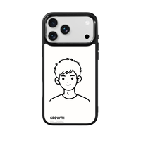 Coque de téléphone AG Feeling Black Edge avec motif garçon aux cheveux courts pour iPhone 17, 17 Pro Max, 16 Pro, 15, 15 Pro Max – Coque magnétique