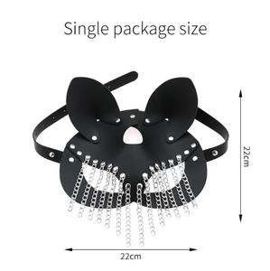 Disfraces Fetichistas BDSM, Capucha de Látex para Bondage, Accesorios de Cuero Sintético para Restringir el Movimiento, Herramienta Erótica para Mujeres, Antifaz Negro - Product Image 6