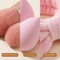 Lot de brosses de maquillage douces, antidérapantes et imperméables, bandeaux, bracelets et éponges de beauté minimalistes et modernes pour le nettoyage du visage quotidien