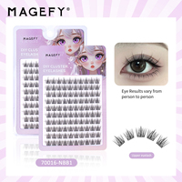 MAGEFY Faux cils en gros européens et américains, effet naturel et bouclé, effet tridimensionnel, bouquets de cils DIY