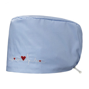 Gorros de Trabajo para Enfermeras en Azul Claro, <span class=keywords><strong>con</strong></span> Banda Absorbente de Sudor, Ajustables y Elásticos, Gorros Quirúrgicos OEM para el Sector Médico y de Salud - Product Image 1