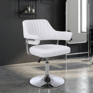 Chaise de bar haute rembourrée de style minimaliste avec dossier et accoudoirs, mobilier de bar haut de gamme, tabourets de bar en cuir pour la cuisine - Product Image 3