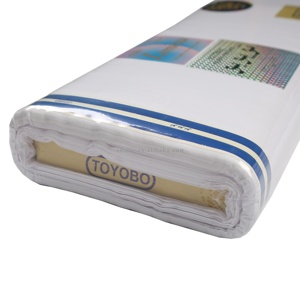 Tissu en polyester filé Toyobo <span class=keywords><strong>japonais</strong></span> uni, brillant et doux, pour vêtements arabes blancs pour hommes, occasions spéciales, mariages, vêtements musulmans - Product Image 6