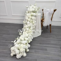 DKB Chine Usine de fleurs artificielles Vente en gros d'arrangements floraux artificiels Décoration de roses en soie blanche pour mariage